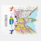 パーソナライズされたストックホルムSverigeウォーター絵画カラー フリースブランケット (正面(横))