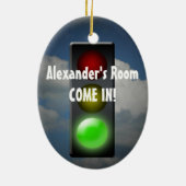 パーソナライズされたストップドアハンガー行く セラミックオーナメント (裏面)