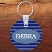 パーソナライズされたストライプいかり キーホルダー (正面)