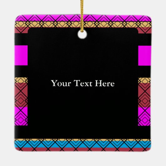 パーソナライズされたストライプのエレガント数々の文字 セラミックオーナメント (裏面)