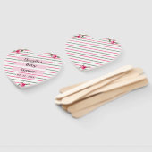 パーソナライズされたストライプのフローラ ハンドファン (組立なし)