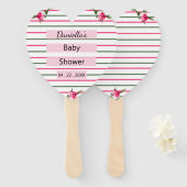 パーソナライズされたストライプのフローラ ハンドファン (正面&裏面)