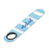 パーソナライズされたストライプのボトル スピード栓抜き (正面アングル)