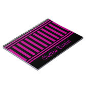 パーソナライズされたストライプパターン ノートブック (左側)