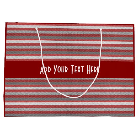 パーソナライズされたストライプ数々の大事な行事 ラージペーパーバッグ (裏面)