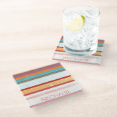 パーソナライズされたストライプ ガラスコースター (アングル)