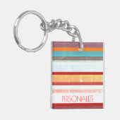 パーソナライズされたストライプ キーホルダー (正面左)