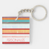 パーソナライズされたストライプ キーホルダー (裏面)