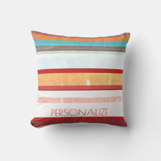 パーソナライズされたストライプ クッション (正面)