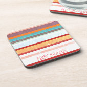 パーソナライズされたストライプ コースター (左側)