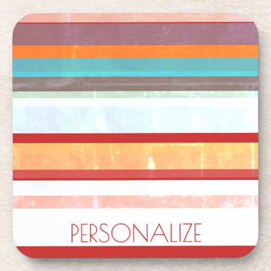 パーソナライズされたストライプ コースター (正面)