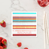 パーソナライズされたストライプ スタンダードカクテルナプキン (インサイチュ)