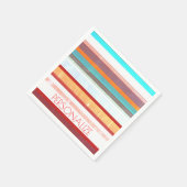 パーソナライズされたストライプ スタンダードカクテルナプキン (角)