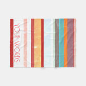 パーソナライズされたストライプ フリースブランケット (正面(横))