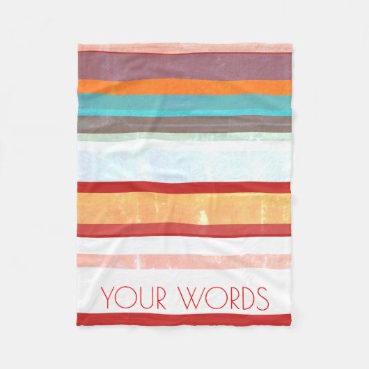 パーソナライズされたストライプ フリースブランケット (正面)
