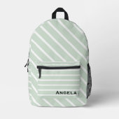 パーソナライズされたストライプ プリントバックパック (正面)