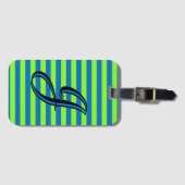 パーソナライズされたストライプ ラゲッジタグ (正面横)