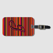 パーソナライズされたストライプ ラゲッジタグ (正面横)