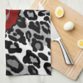 パーソナライズされたストライプ&レオパードキッチンタオル キッチンタオル (四つ折り)