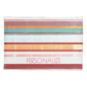 パーソナライズされたストライプ 枕カバー (裏面)