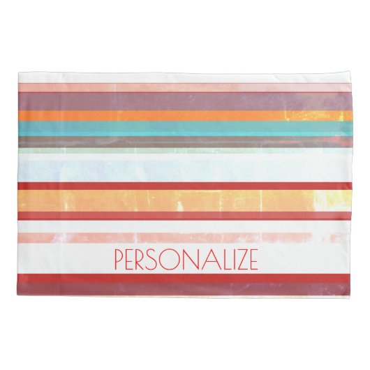 パーソナライズされたストライプ 枕カバー (裏面)