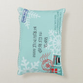 パーソナライズされたスノーフレークサンタレタークリスマス アクセントクッション (裏面(縦))