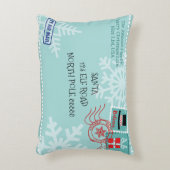 パーソナライズされたスノーフレークサンタレタークリスマス アクセントクッション (正面(垂直))