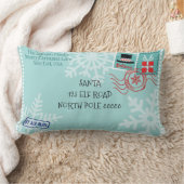 パーソナライズされたスノーフレークサンタレタークリスマス ランバークッション (ブランケット)