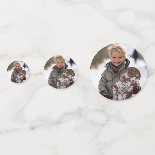 パーソナライズされたスノーボーディングハイランドカウズ紙吹雪 コンフェッティ (裏面)