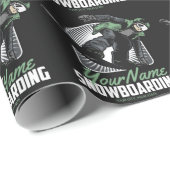 パーソナライズされたスノーボード スノーボーダー シュレッディング ラッピングペーパー (ロールコーナー)