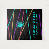 パーソナライズされたスパイ パーティー レーザー タペストリー (正面(横))