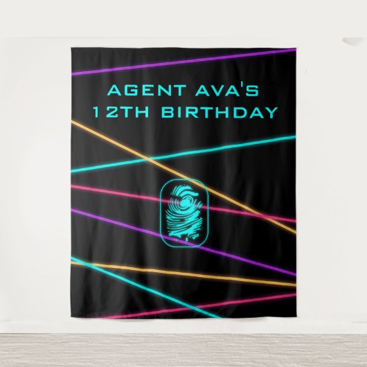 パーソナライズされたスパイ パーティー レーザー タペストリー (正面)