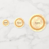 パーソナライズされたスパークリー金ゴールドハッピー40歳の誕生日 コンフェッティ (正面)