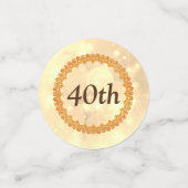 パーソナライズされたスパークリー金ゴールドハッピー40歳の誕生日 コンフェッティ (スモール正面)