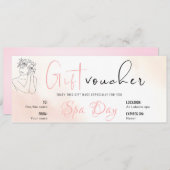 パーソナライズされたスパ日のバウチャーギフト券 招待状 (正面/裏面)