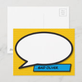 パーソナライズされたスピーチバブル楽しい漫画本 ポストカード (正面/裏面)