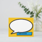 パーソナライズされたスピーチバブル ファン コミックブック ポストカード (スタンド正面)