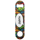 パーソナライズされたスピーチバブル ファン レトロ コミックブック スピード栓抜き (裏面)