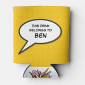 パーソナライズされたスピーチバブル 面白い コミックブック 缶クーラー (正面)