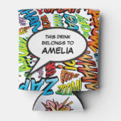 パーソナライズされたスピーチバブル 面白い モダン カラフル 缶クーラー (正面)