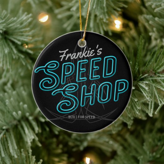 パーソナライズされたスピードショッカスタムプネオンガレ改造ージ セラミックオーナメント (ツリー)