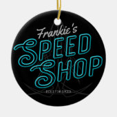 パーソナライズされたスピードショッカスタムプネオンガレ改造ージ セラミックオーナメント (正面)