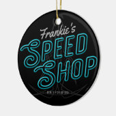 パーソナライズされたスピードショッカスタムプネオンガレ改造ージ セラミックオーナメント (左)