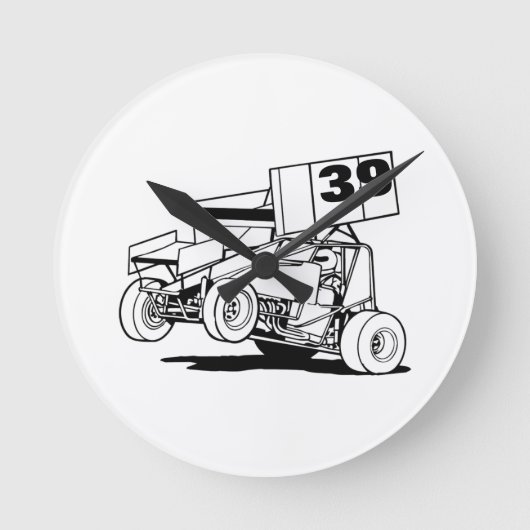 パーソナライズされたスプリント車のハカスタマイズット ラウンド壁時計 (正面)