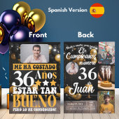 パーソナライズされたスペインの誕生日カスタム年齢誕生日 招待状
