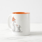 パーソナライズされたスペインの雪だるまおばあちゃん ツートーンマグカップ (正面左)
