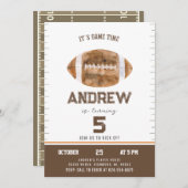 パーソナライズされたスポーツサッカー誕生日 招待状 (正面/裏面)