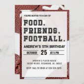 パーソナライズされたスポーツサッカー誕生日 招待状 (正面/裏面)