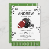 パーソナライズされたスポーツサッカー誕生日 招待状 (正面/裏面)