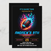 パーソナライズされたスポーツサッカー誕生日 招待状 (正面/裏面)